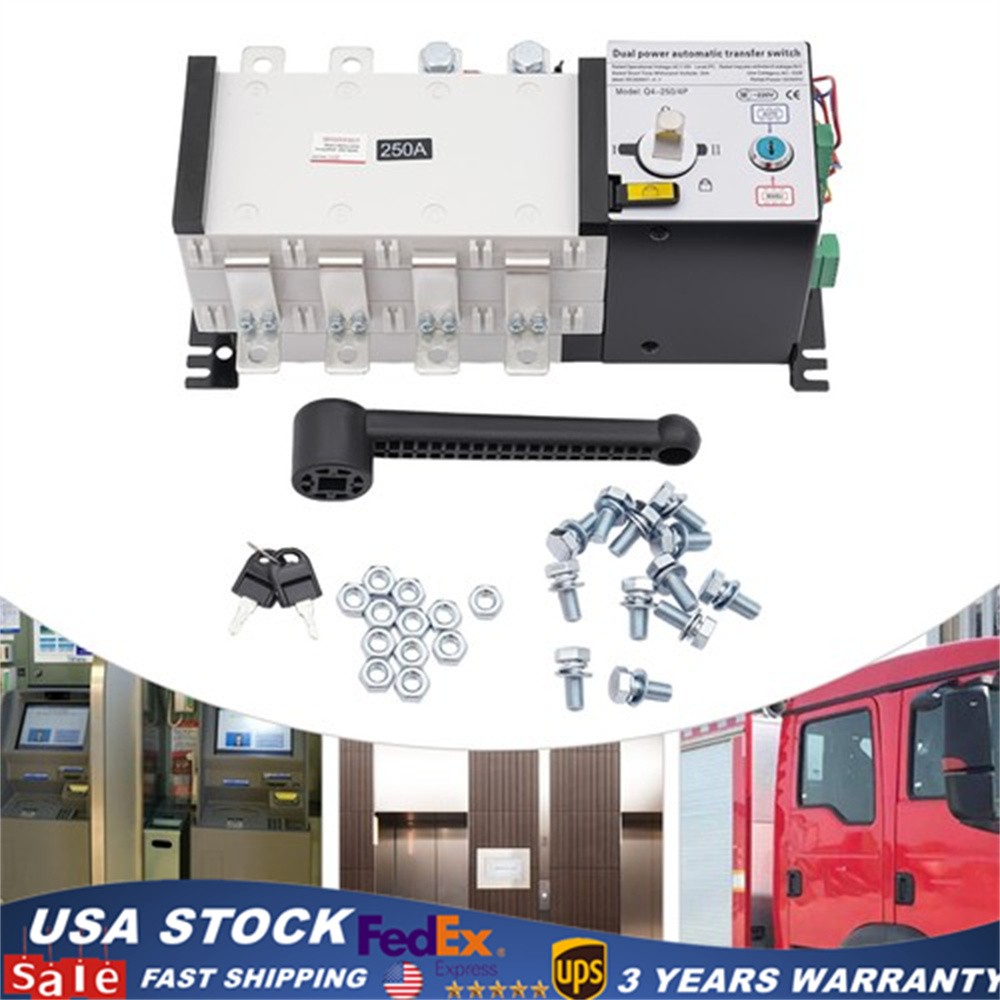 PV Solar Automatic Transfer Switch 4P 250A 110V 6KV Solar To Grid Toggle Switch
