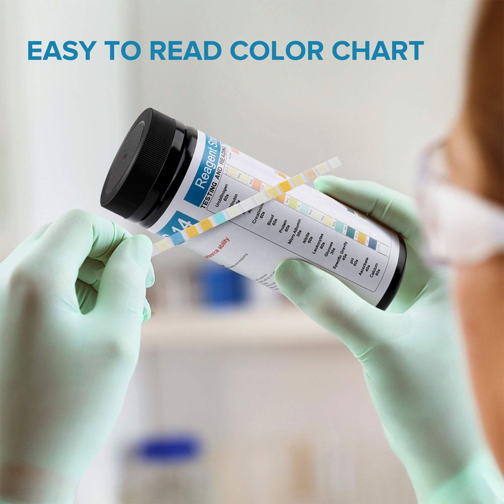 High Quality 100Pcs URS-14 Urinalysis Reagent Test 14 Parameters For Laboratory