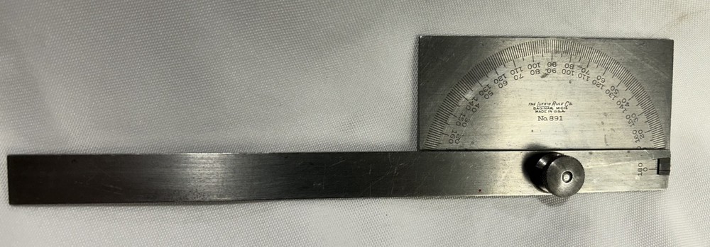 Vintage Lufkin No. 891 Rectangular Head Protractor USA w/Original Box*Excellent*