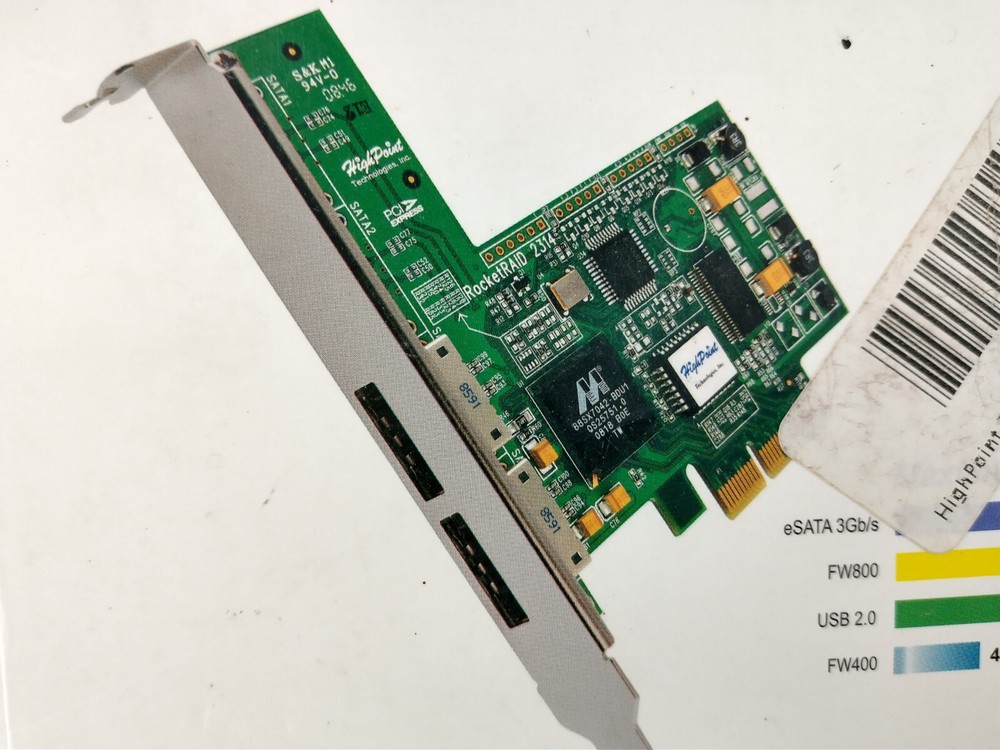 HighPoint RocketRAID eSATA for MAC 3Gb/s 2 Channel PCI-Express x4 Open Box ⚡