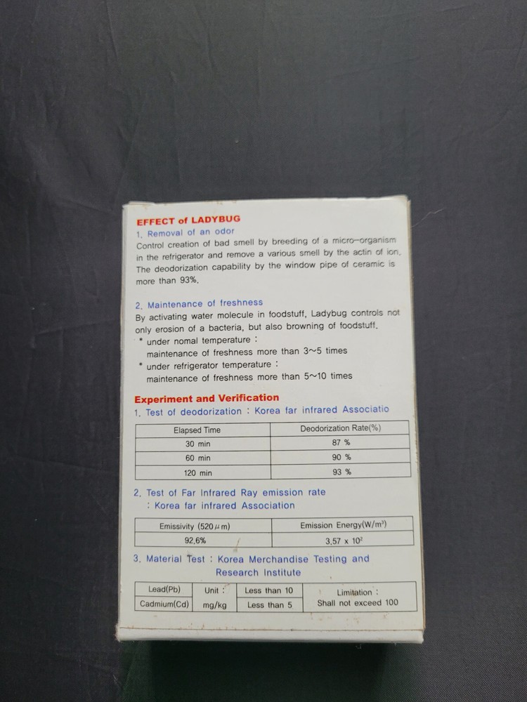 Bioceramic Ladybug Refrigerator/Freezer/Closet Deodorizer