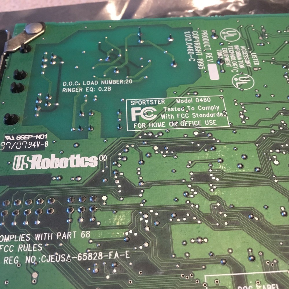 US Robotics Sportster Model 0460 Modem PC Computer Part.