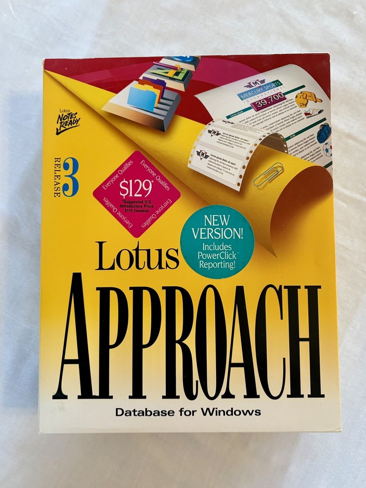 Lotus Approach 3.0 Database For Windows Software Disks 3.5” and User's Guide