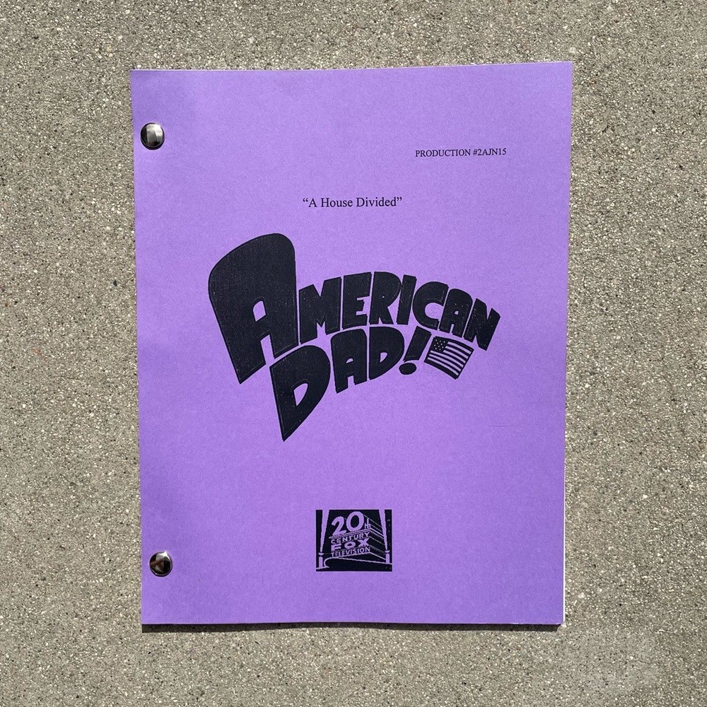 American Dad Original 2006 Production Used Table Draft Script A House Divided