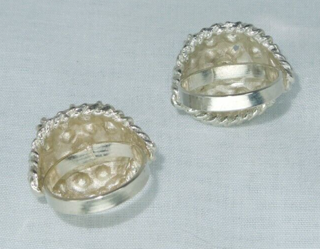 2 Ring Blanks Settings Cabochon Adjustable silver Plated Brass NEW 85V