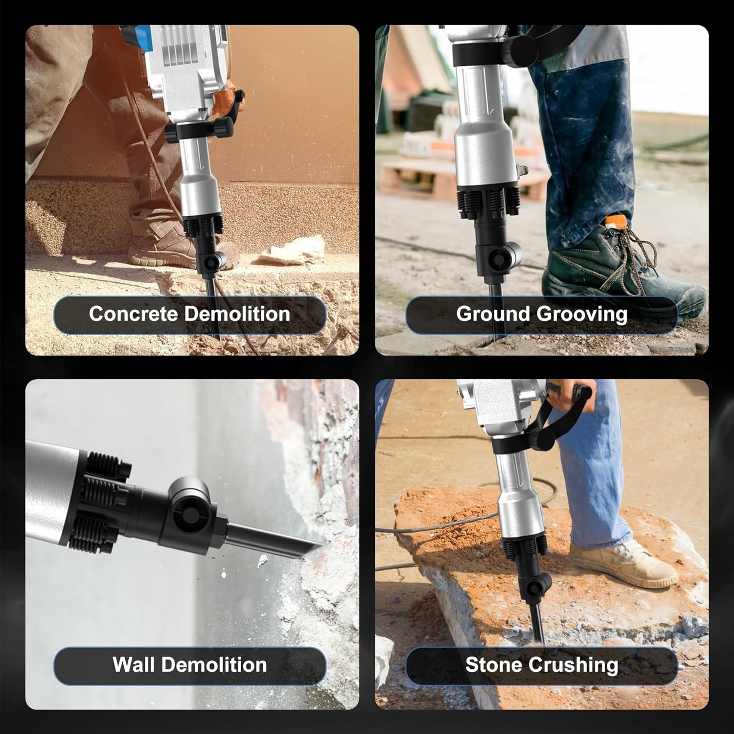 AZZUNO 3600W Demolition Jack Hammer Electric Concrete Breaker