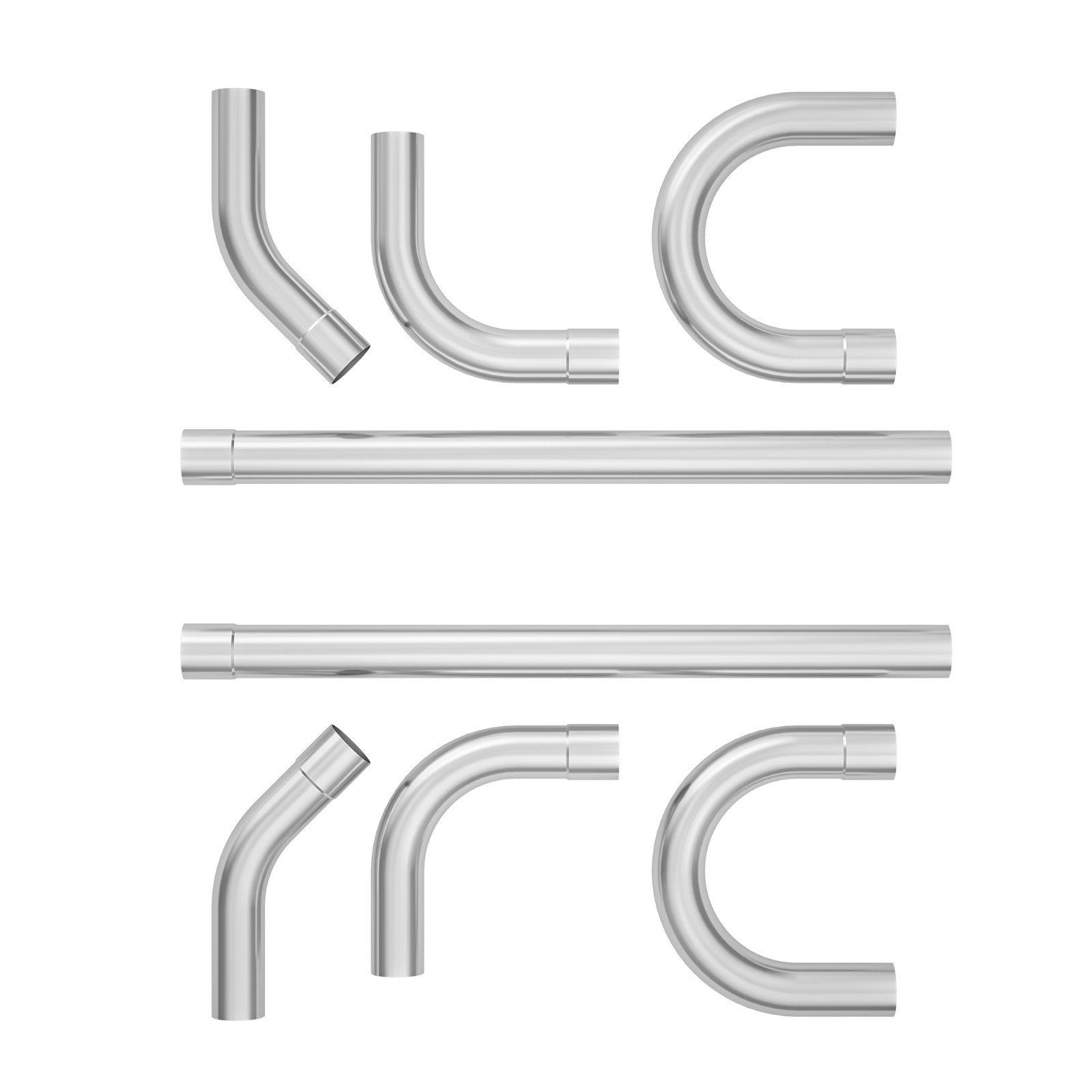 Universal 3" Custom Exhaust Tubing Mandrel Bend Pipe Straight U-Bend Kit 8Pieces