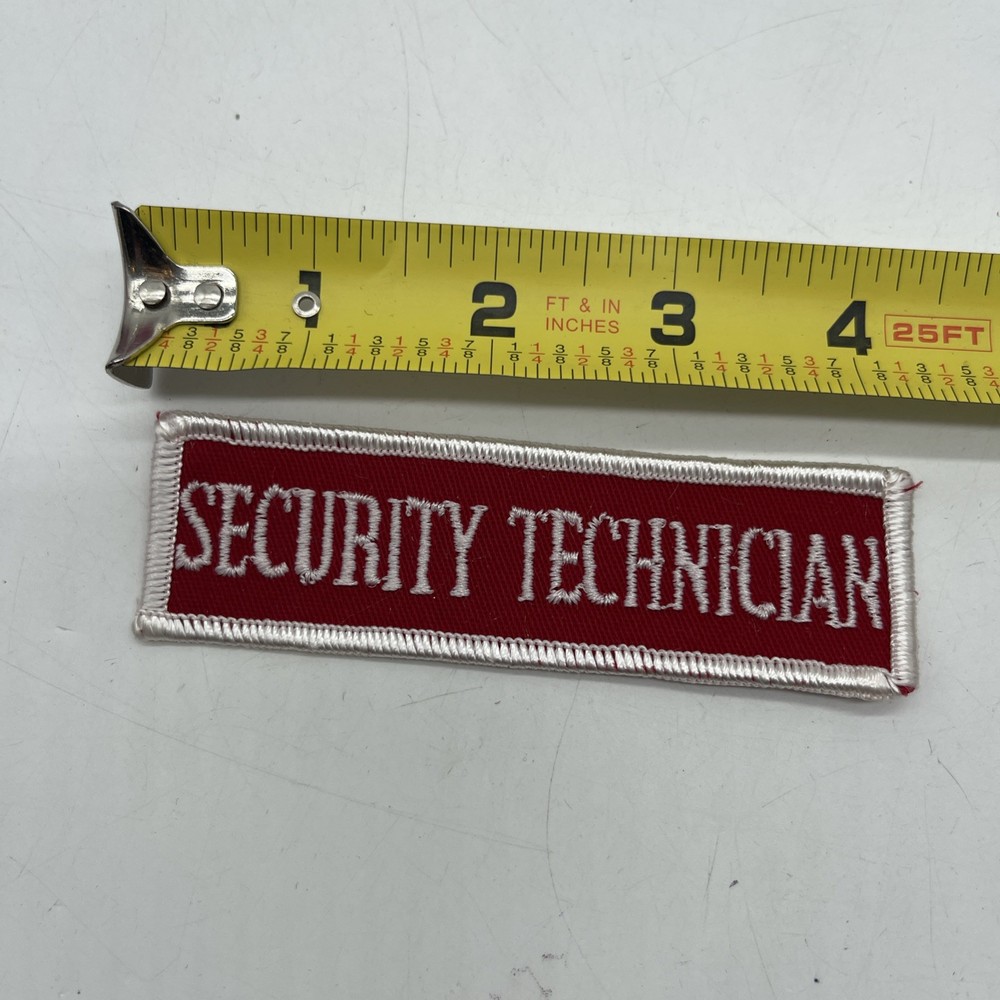 Older Security Technician Tab Patch Should Chest Label Tab Patch 4.5” Red White