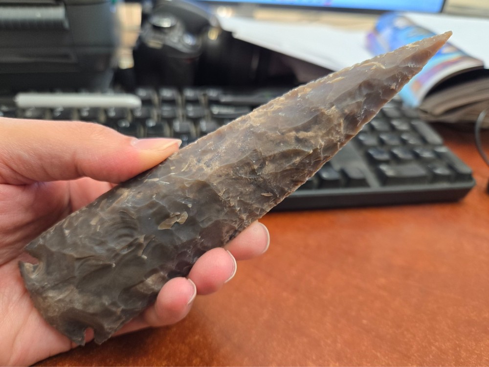AGATE STONE SPEARHEAD ARROWHEAD POINT MEDIEVAL 6" - 6 1/2"