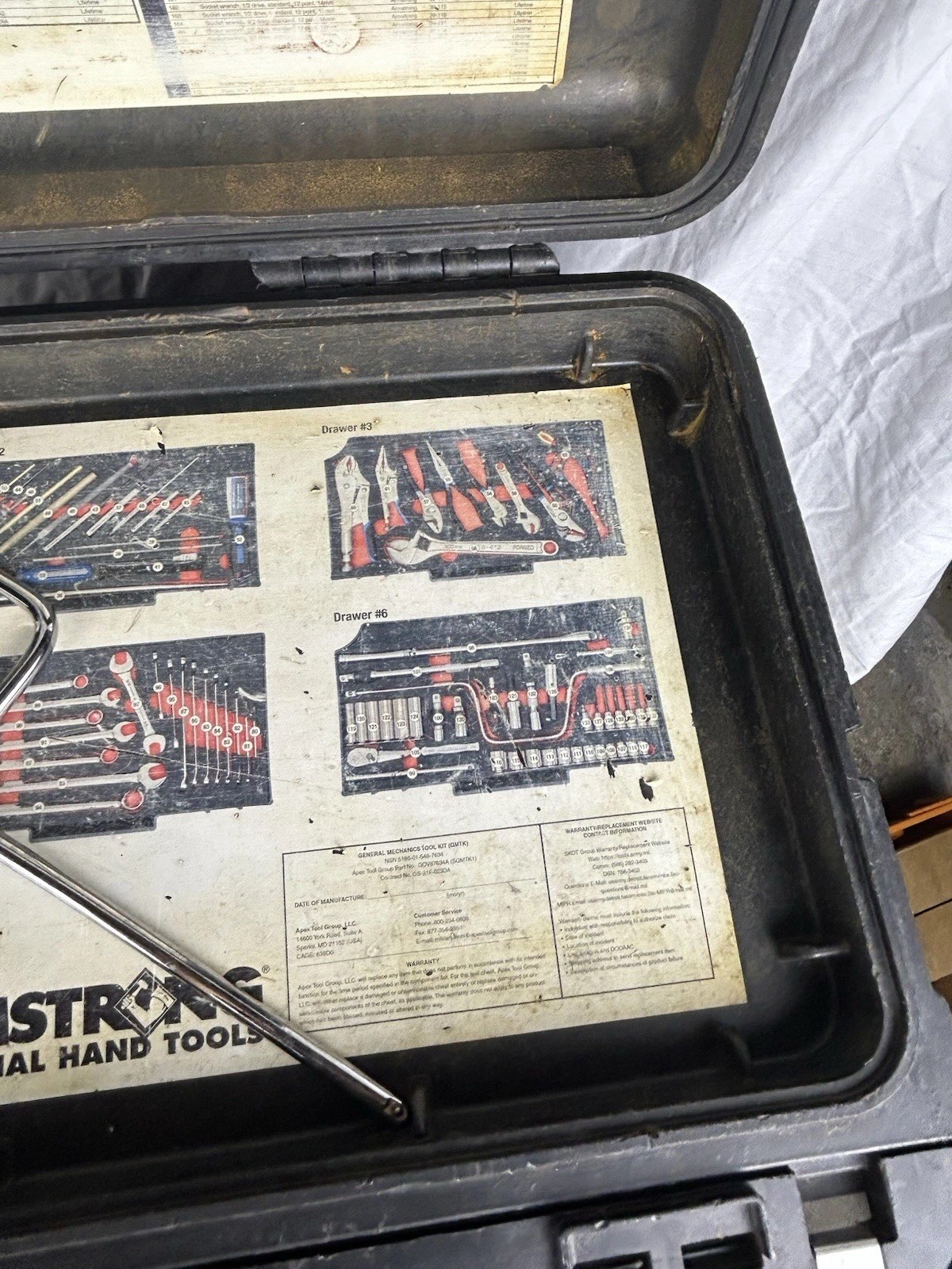 ARMSTRONG MILITARY TOOL KIT SET GENERAL MECHANICS GMTK PELICAN CASE