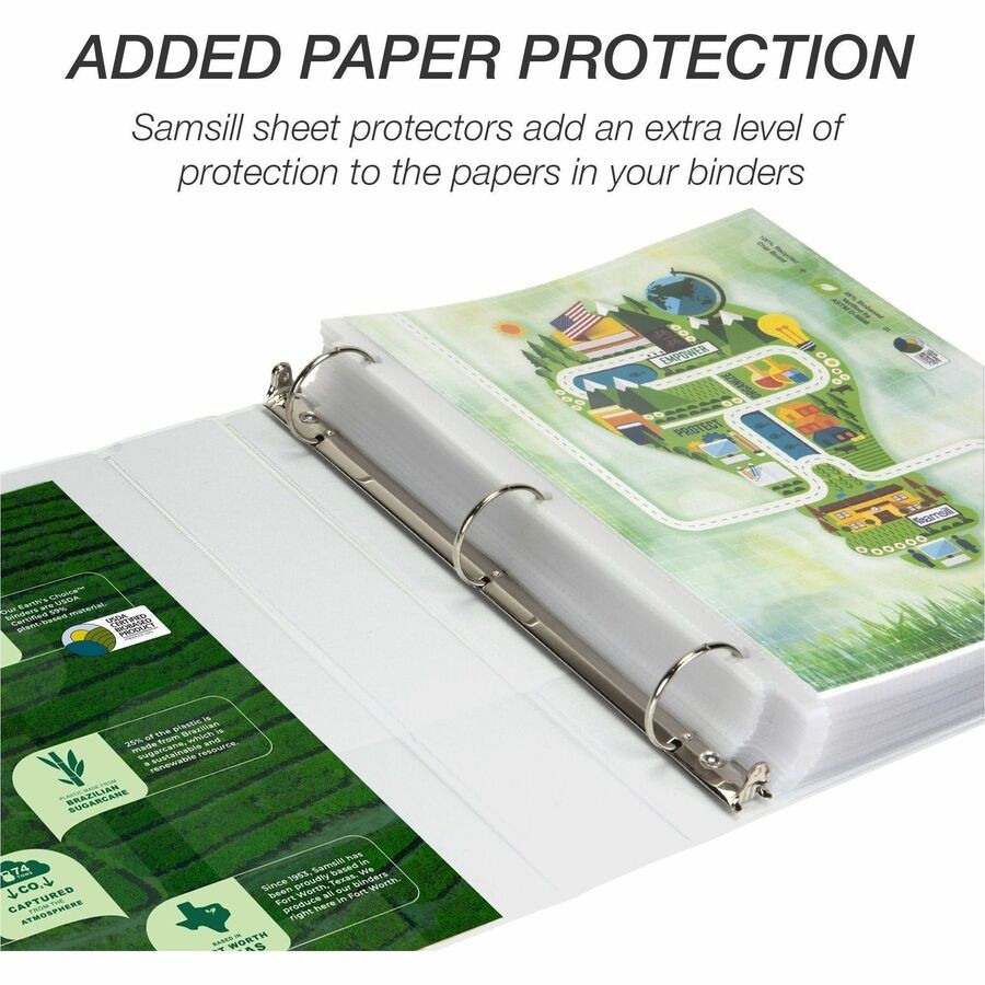 Samsill SAM18957 Insertable Vue Binder 1.5" 350 Sheet White