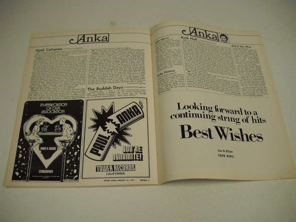 PAUL ANKA Rare 1975 Large 72-page RW Promo Tribute Booklet stories/pics/ads more
