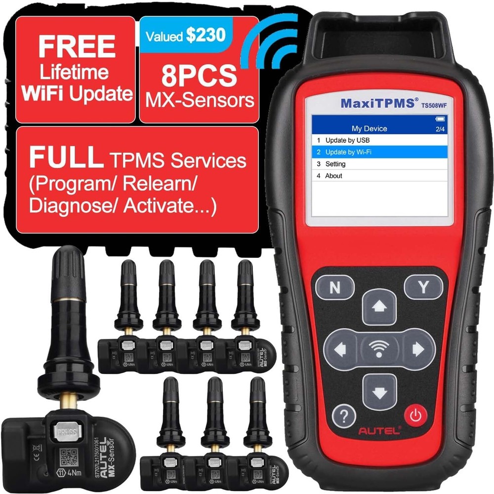 Autel MaxiTPMS TS508WF TPMS Relearn TPMS Sensors Activate Reset Programming Tool