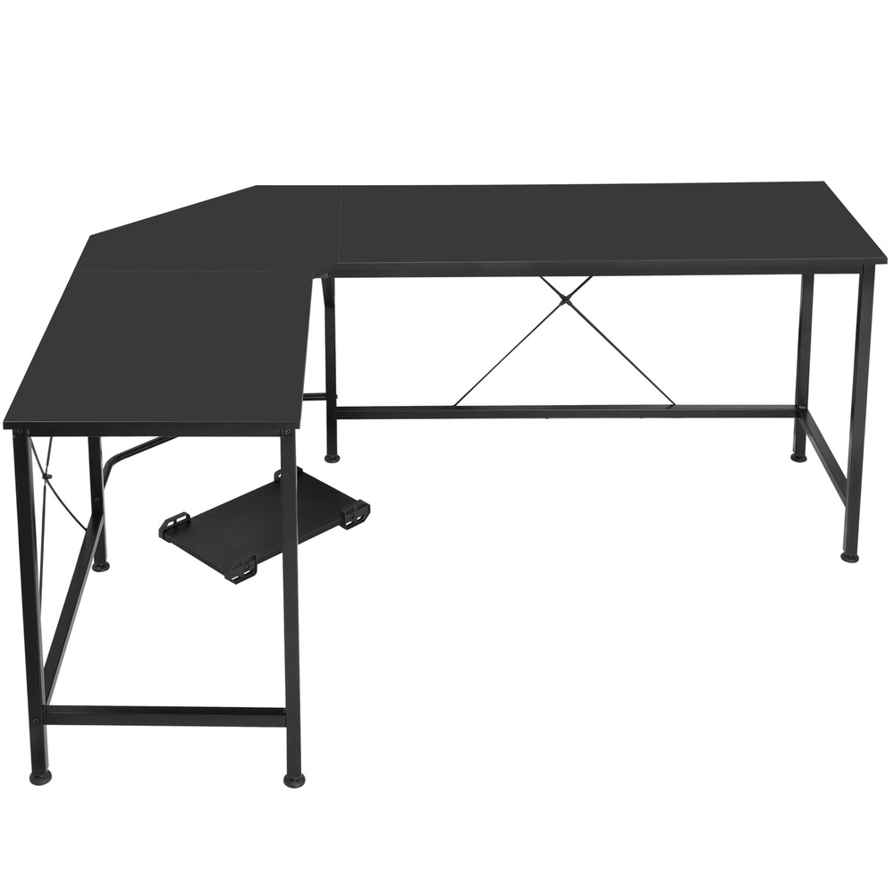 Desk Corner Computer L-Shaped Gaming Laptop Table Workstation Office Black 66"