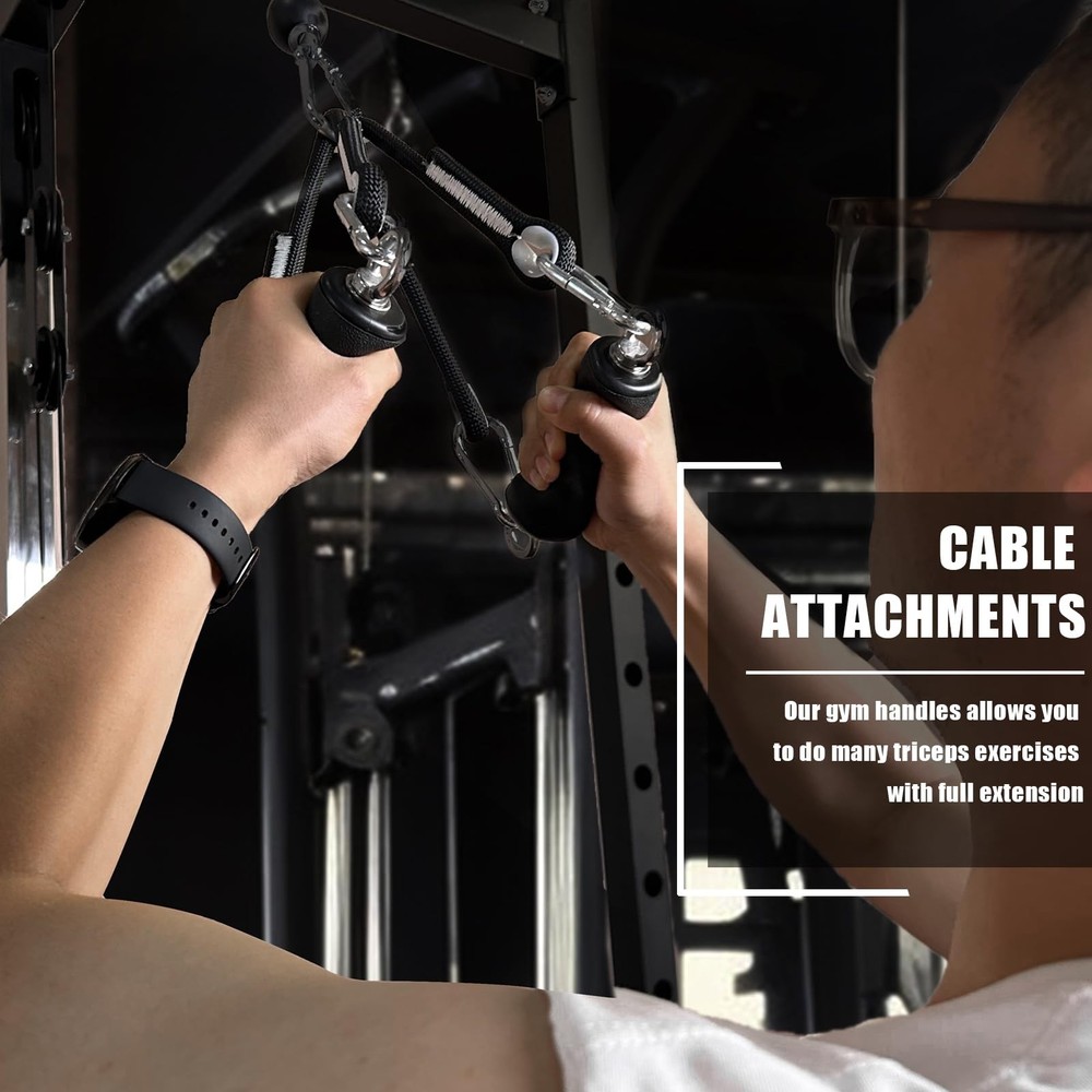 KORIKAHM Cable Machine Attachment with Upgraded Ergonomic Double ring handle