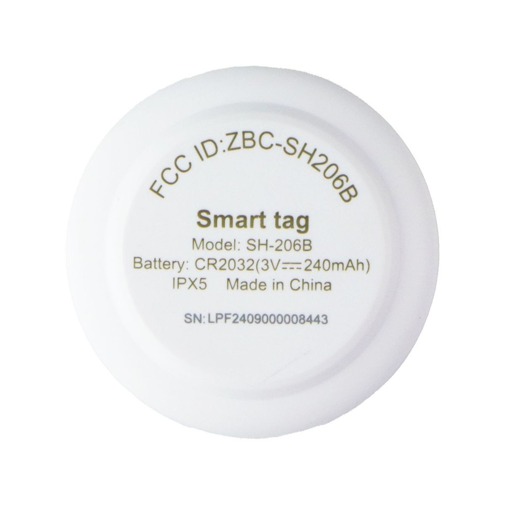 Simple Precision Wireless Smart Tag with Replaceable Battery - White (SH-206B)