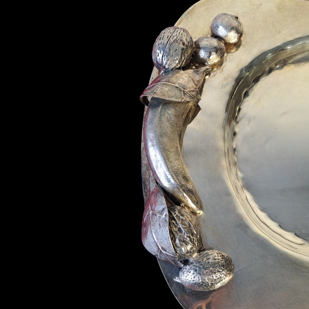 Franco Lapini, Serving Tray exceptional decor Brass, silver