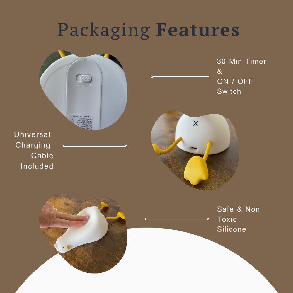 Squishy Duck Nightlight Gift for Kids