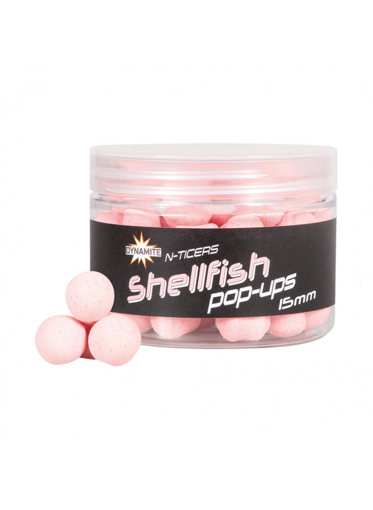Dynamite Baits N-Ticers Fluro Pop-ups 15mm - Shellfish