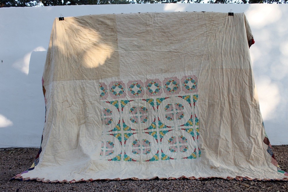 Antique Diamond Patchwork Quilt RARE