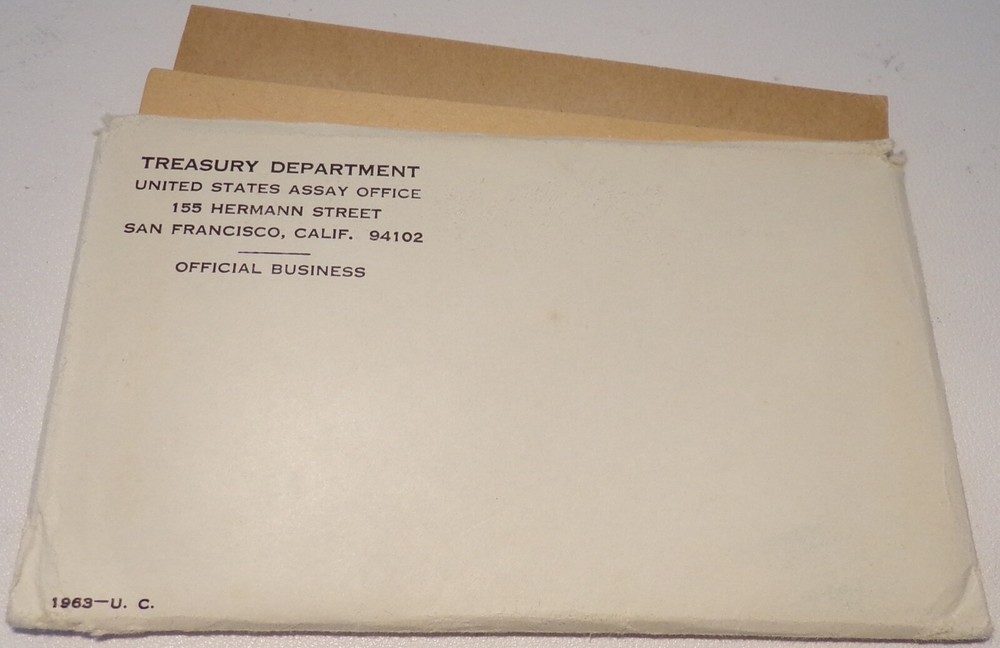 1963 US Mint Uncirculated Set ENVELOPES ONLY. No Coins.