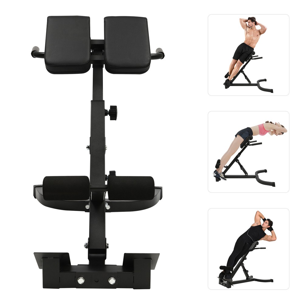 Roman Chair Lower Back Extension Machine Reverse Hyperextension Bench Adjustable
