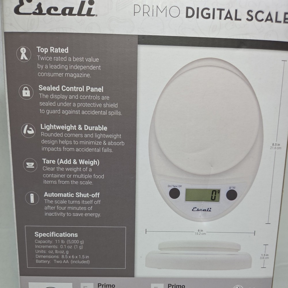Escali Primo Digital Food Scale - White