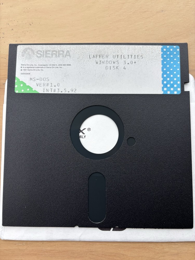 Sierra/Dynamix's Laffer Utilities ~ 4 disk set ~ 5 1/4 floppy disks ~ 1981