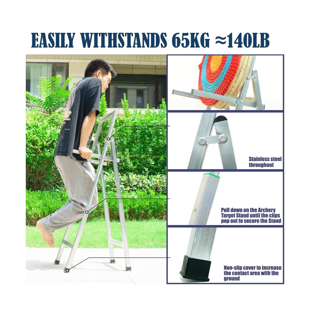 Archery Target Stand for Backyard, Foldable Metal Archery Target Stands for S...
