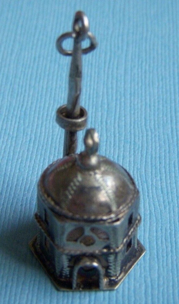 Vintage large mosque silver charm