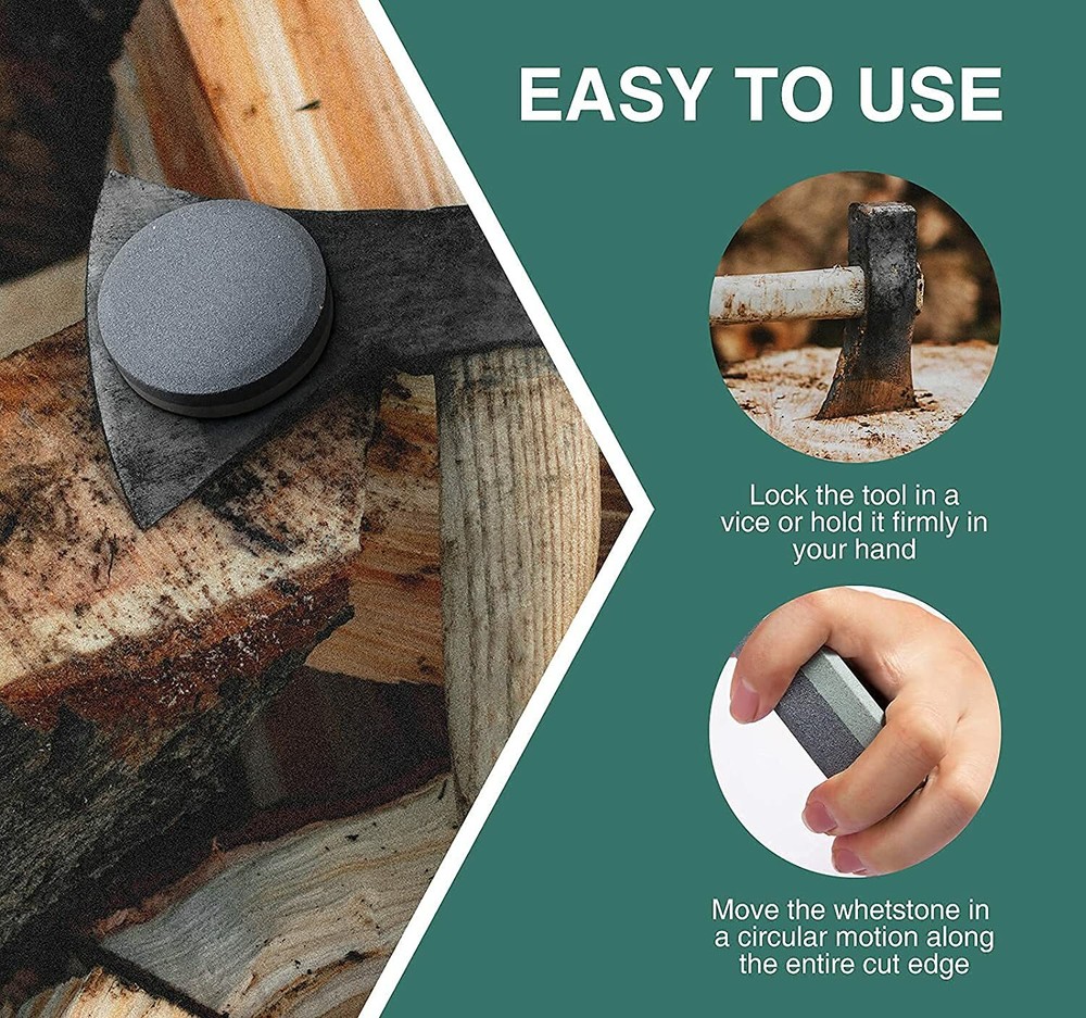 Pocket Whetstone Round Dual Sharpening Grinding Stone Blade Sharpener W/ Box