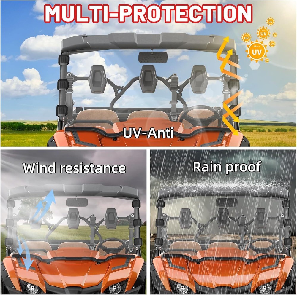 Scratch Resistant Full Windshield For 2015+ Viking EPS SE/Viking VI EPS Window