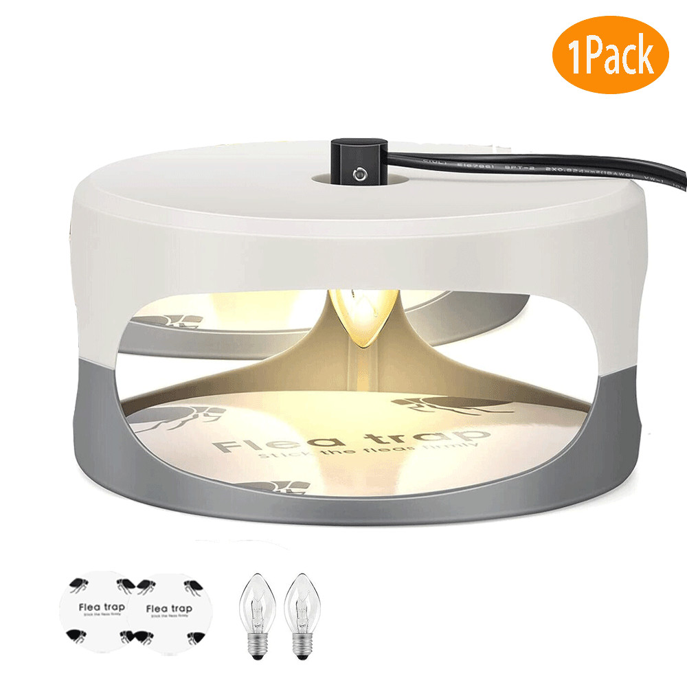 Flea Traps for Inside Your Home Indoor, Bed Bug Killer w/Sticky Pads &Light Bulb