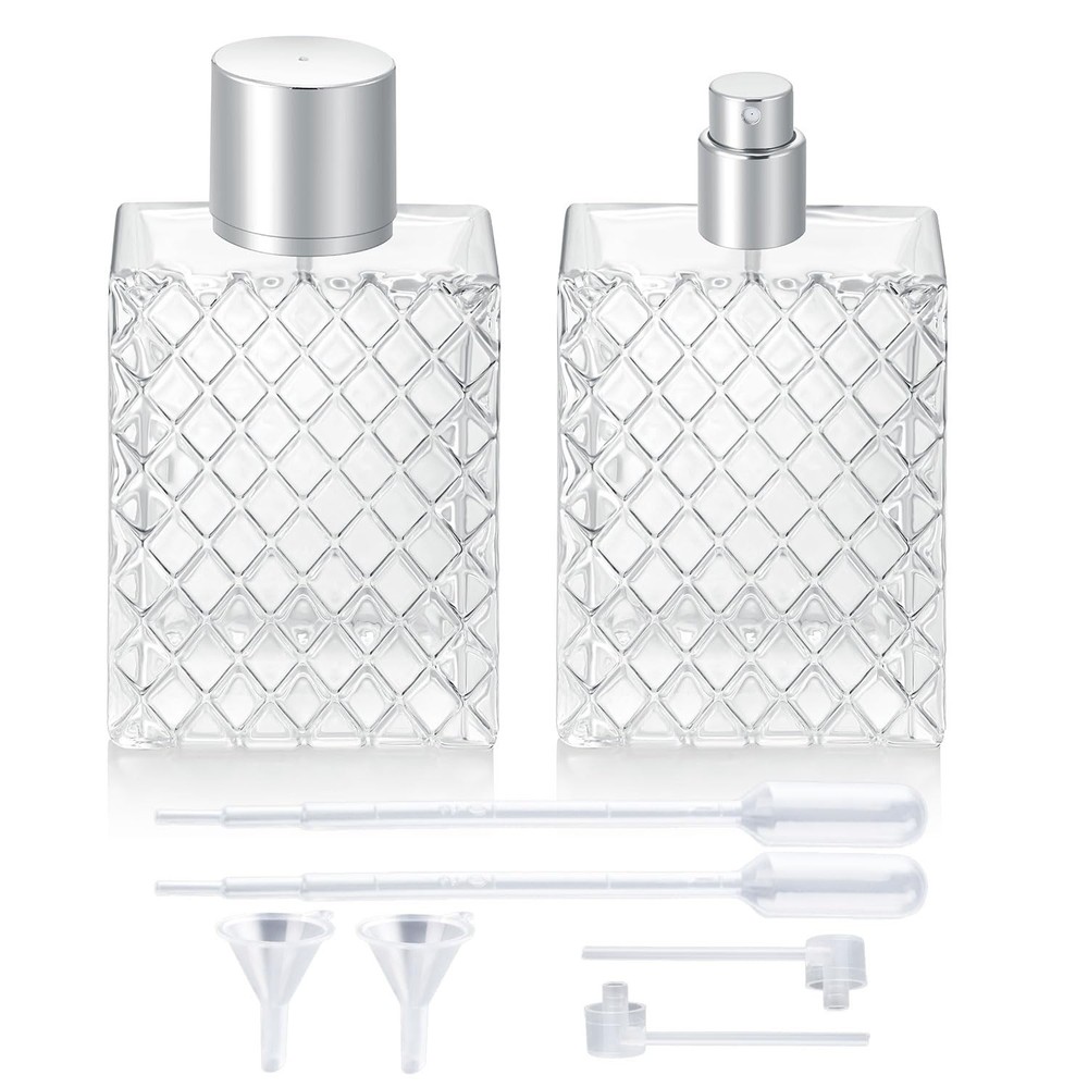 2Pcs 100ml 3.4 oz Refillable Spray Perfume Bottles large cosmetic Fine Mist Atom