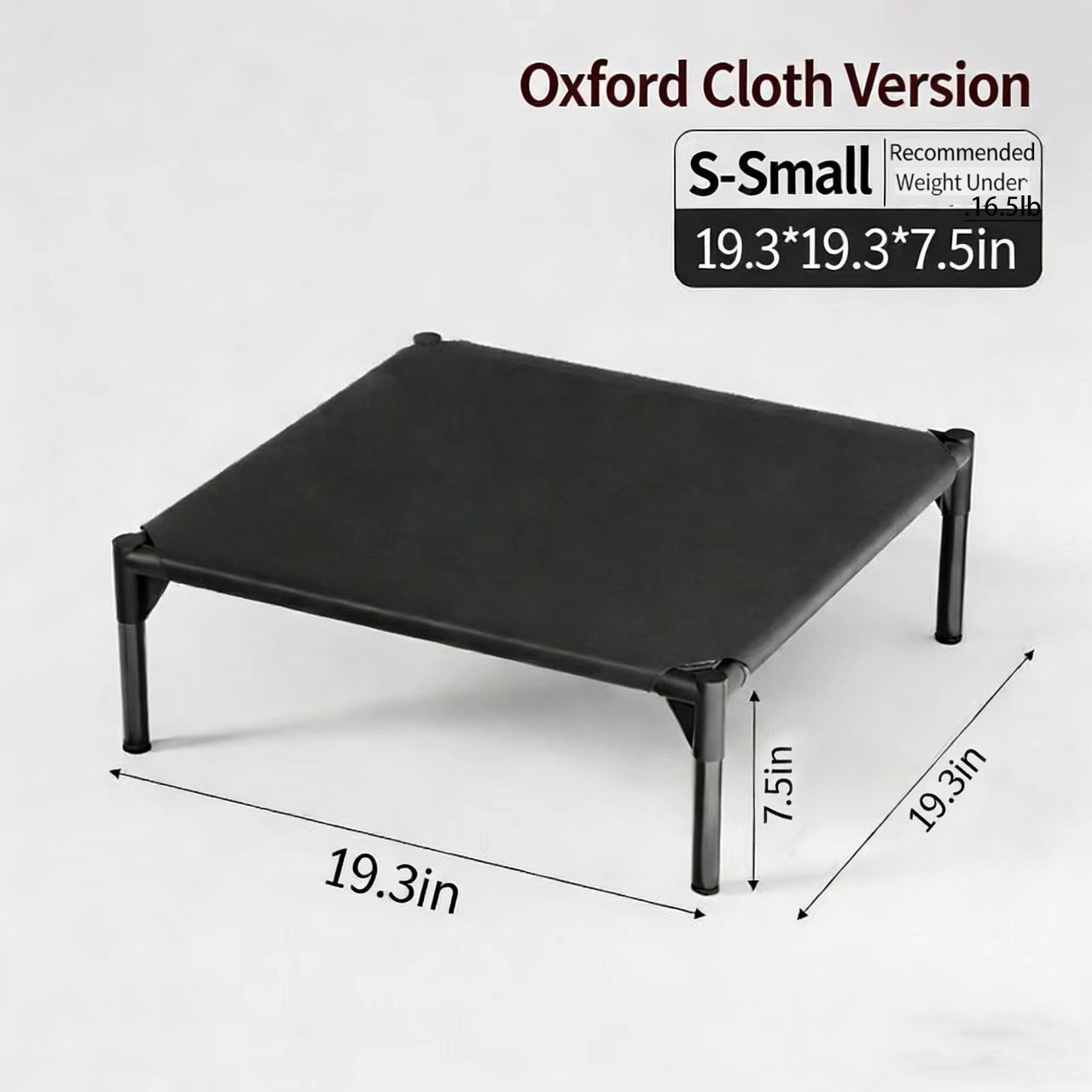 Elevated Dog Bed Portable Raised Dog Cot w/ Metal Frame for All Size Pets S-XL