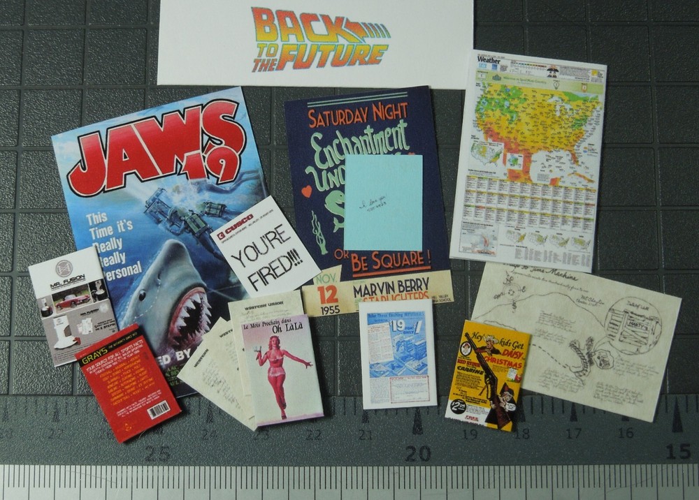 Back to the Future 1/15 scale Magazines and Documents - Large Assortment