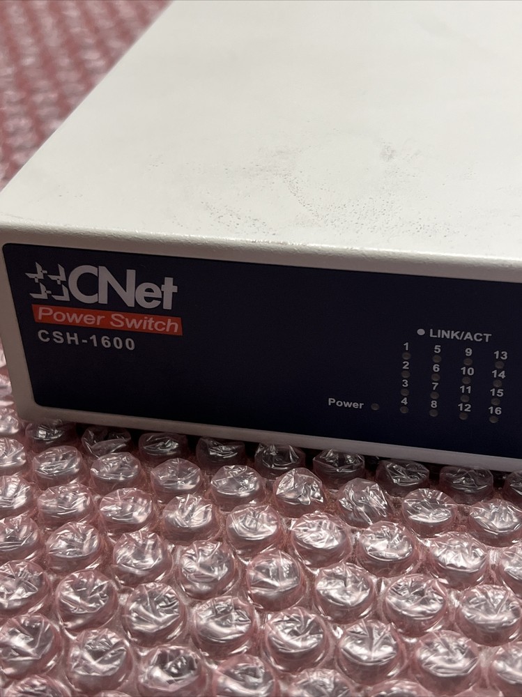 Used CNet Power Switch Ethernet Switch CSH-1600 With AC Cable