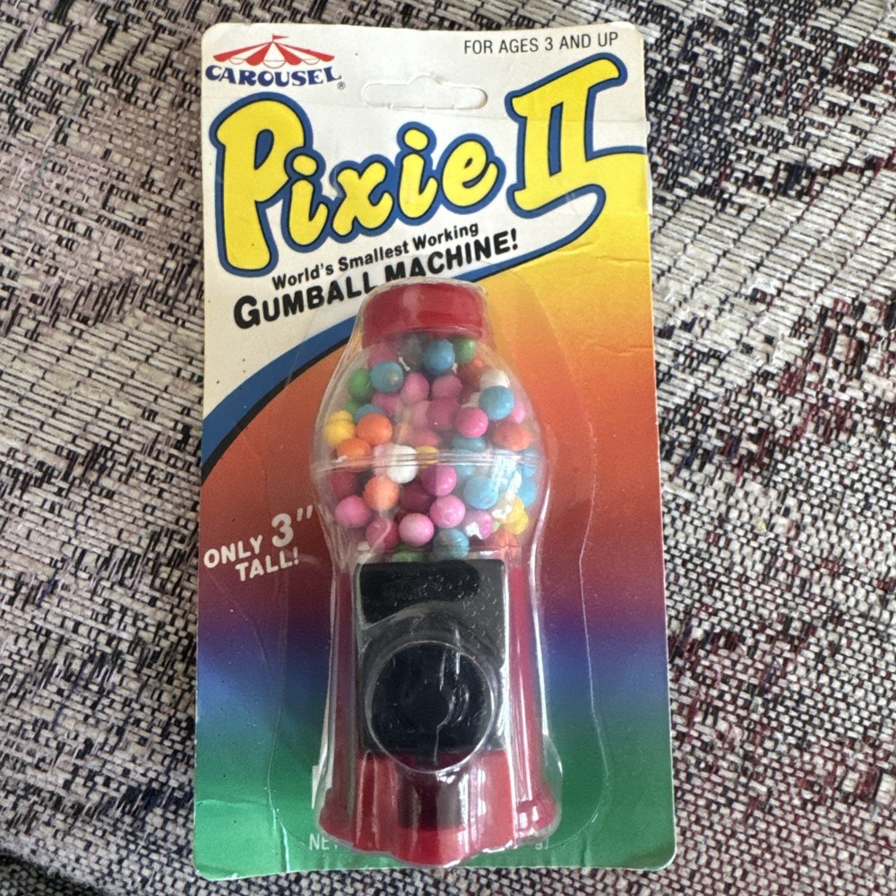 Vintage Carousel MINI GUMBALL MACHINE Candy Container 3.5” NIP
