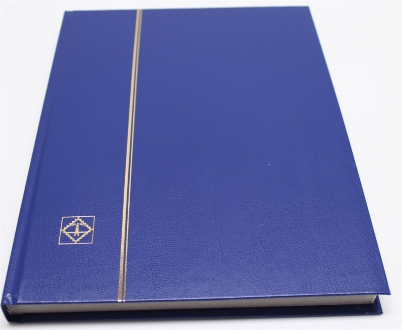 BLUE 32 Page Lighthouse Stamp Stock Book with White Pages, 9 Strips per Page