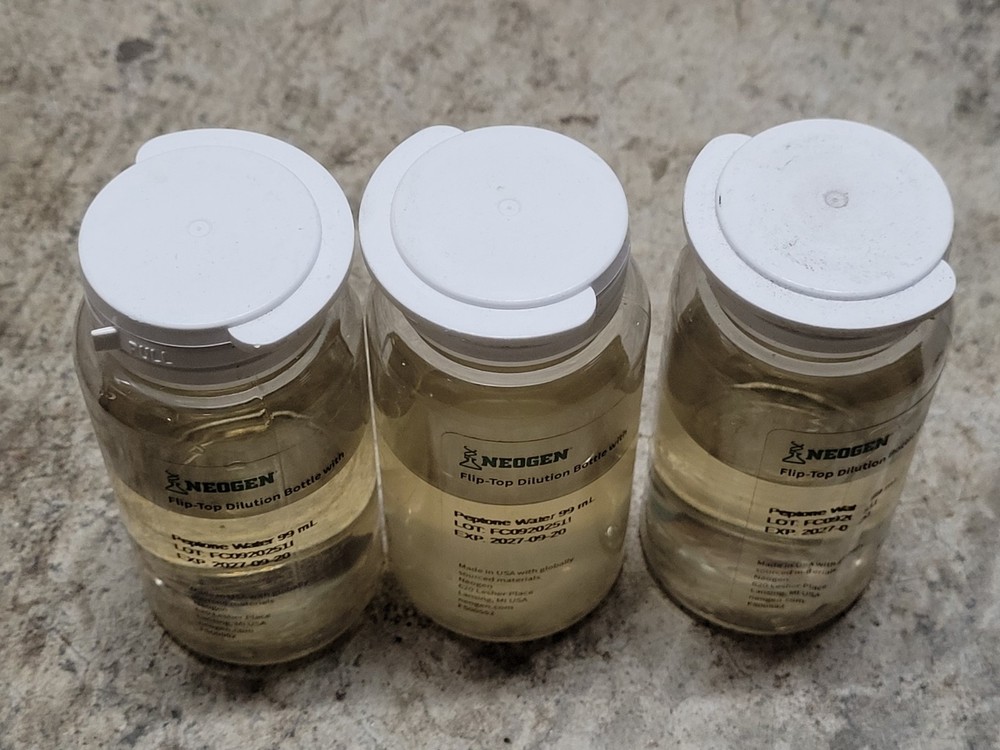 3 Pk, Neogen Flip Top Dilution Bottle With Butterfields Buffer 99ml Expires 9/27