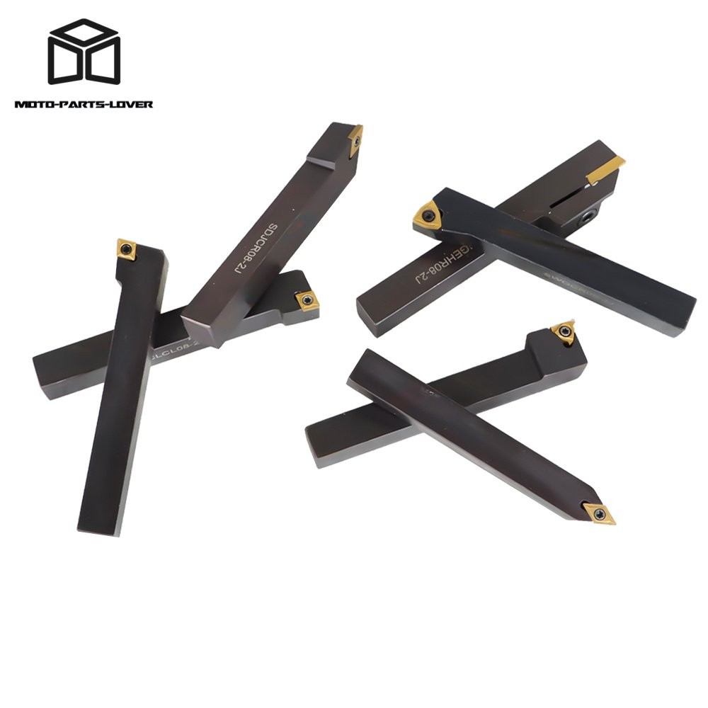 7Pcs Carbide Indexable Turning Tool 1/2" Lathe Tool Bit Thread Insert+Holder Kit