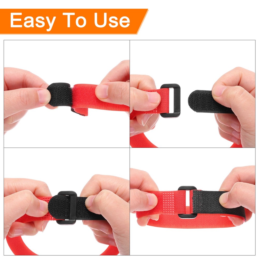 10 Pcs Battery Tie Down Straps, 0.8" x 8" Grey Nylon Hold Down Hook Loop Strap