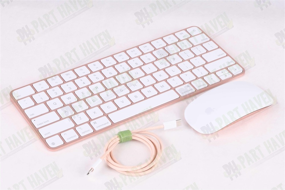 Apple Desk Set in Pink || Magic Keyboard || USB-C || Magic Mouse & Braided Cable