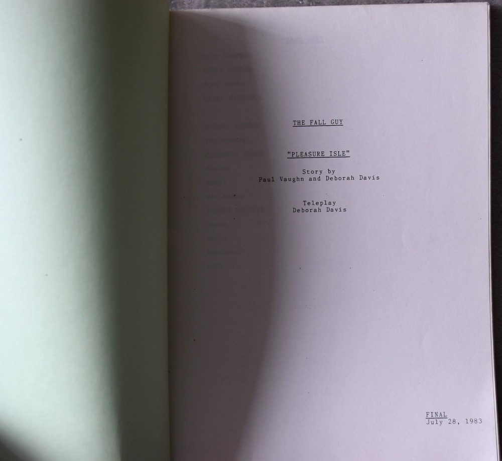1983 The Fall Guy (Pleasure Isle) Original Screenplay Script