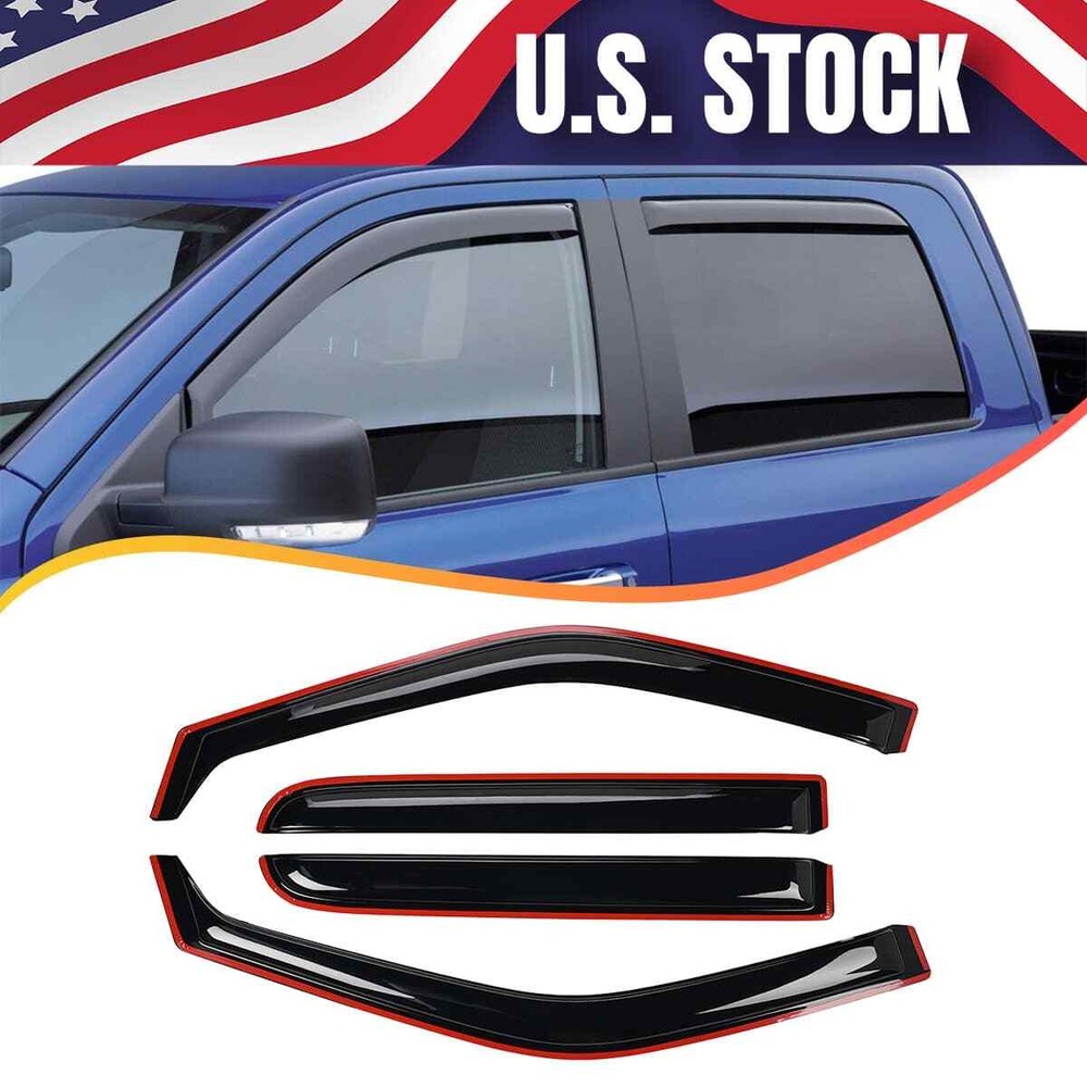For Ford F150 F-150 Super Crew Cab 15-22 In Channel Window Visors Sun Rain Guard
