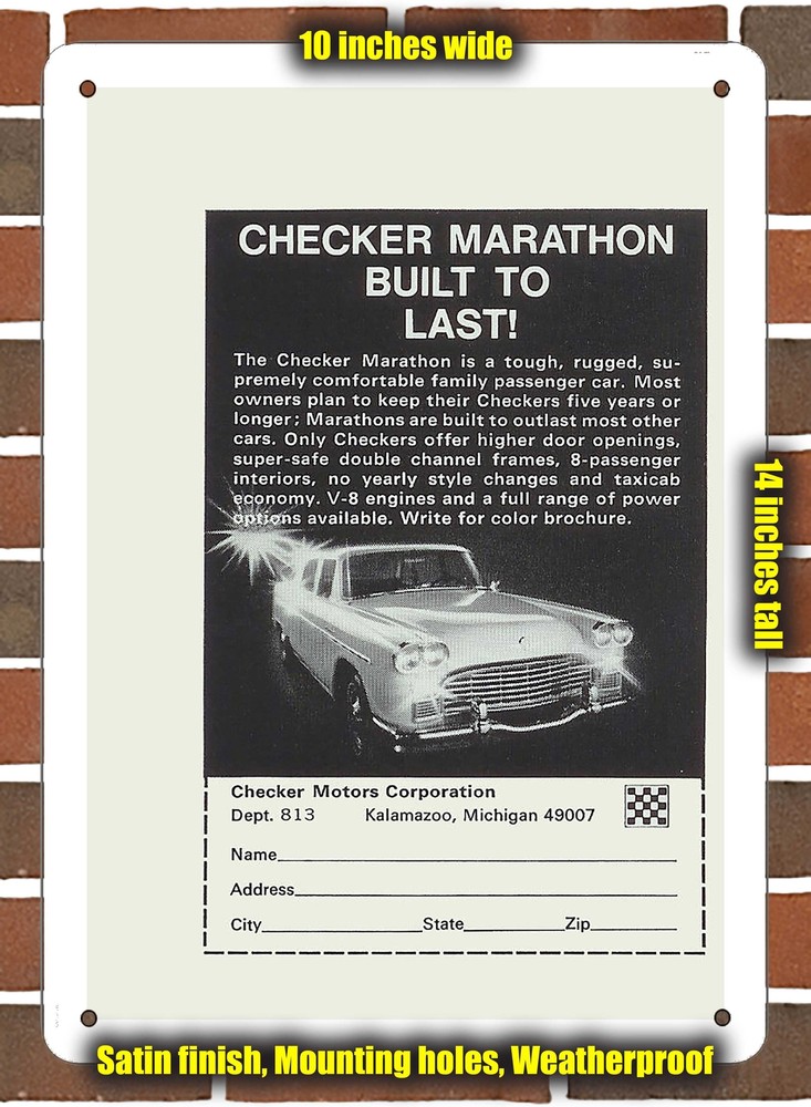 Metal Sign - 1968 aug checker