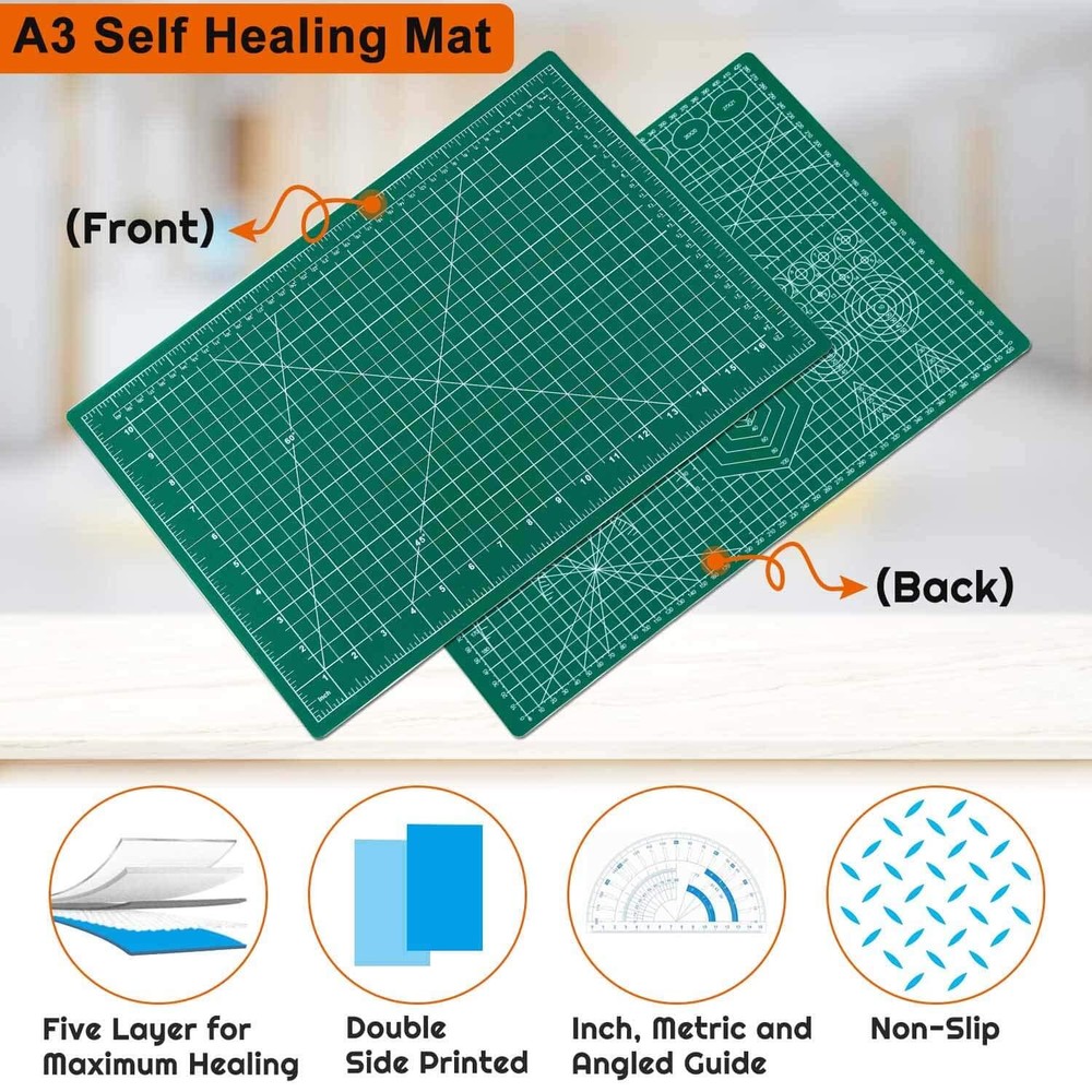 Double Sided Cutting Board For Sewing Crafts Hobby Fabric Precision Scrapbooking