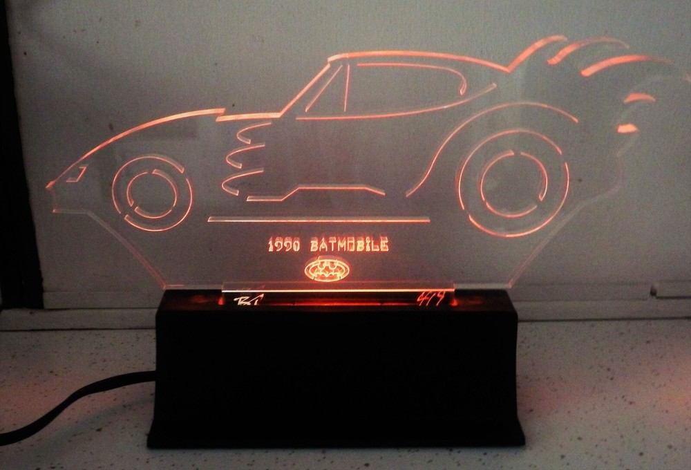 "Buzzy Light" Light Sculptures by Buzzy Trusiani - 1990 Batmobile (COA)