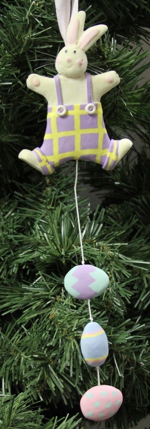 Easter Bunny with Easter Eggs "Tree Hanger" Ornament, (Style 2)