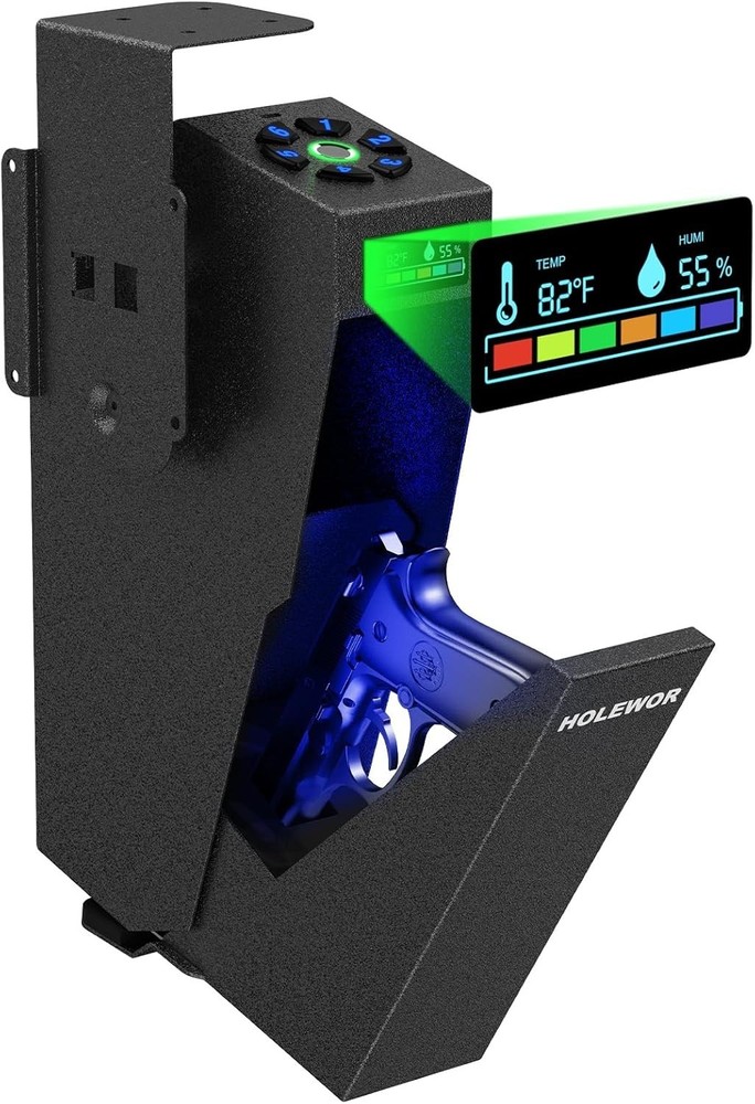 Biometric Pistol Safe Fingerprint Quick Access Drop Down Hand Single Mount Pi...